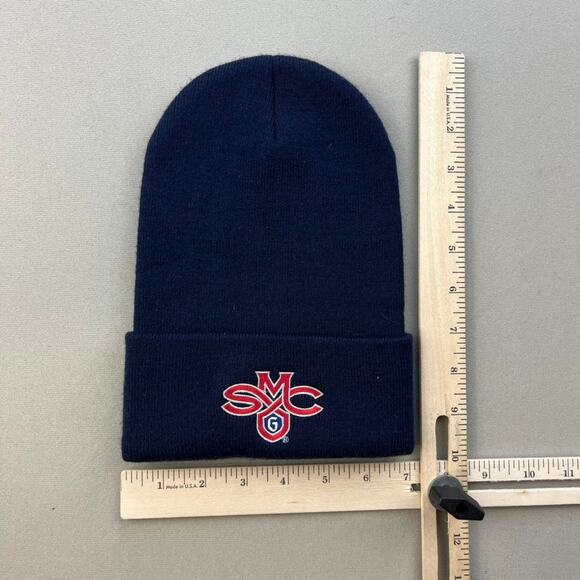 Saint Marys College Beanie Hat Cap Youth Navy Blue Knit SMC Gaels University y2k - Picture 5 of 5